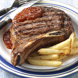 Weber Gas Grill Recipe Cowboy Steaks with Whiskey Barbecue Sauce